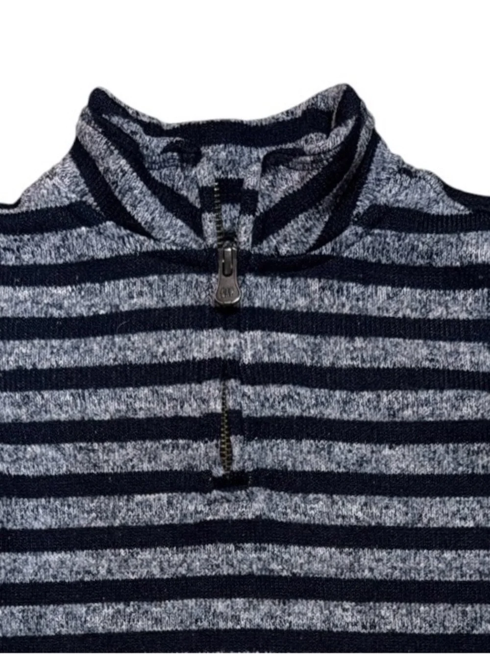 Baby Gap Toddler 18-24 Months Navy Gray Striped Quarter Zip Sweater